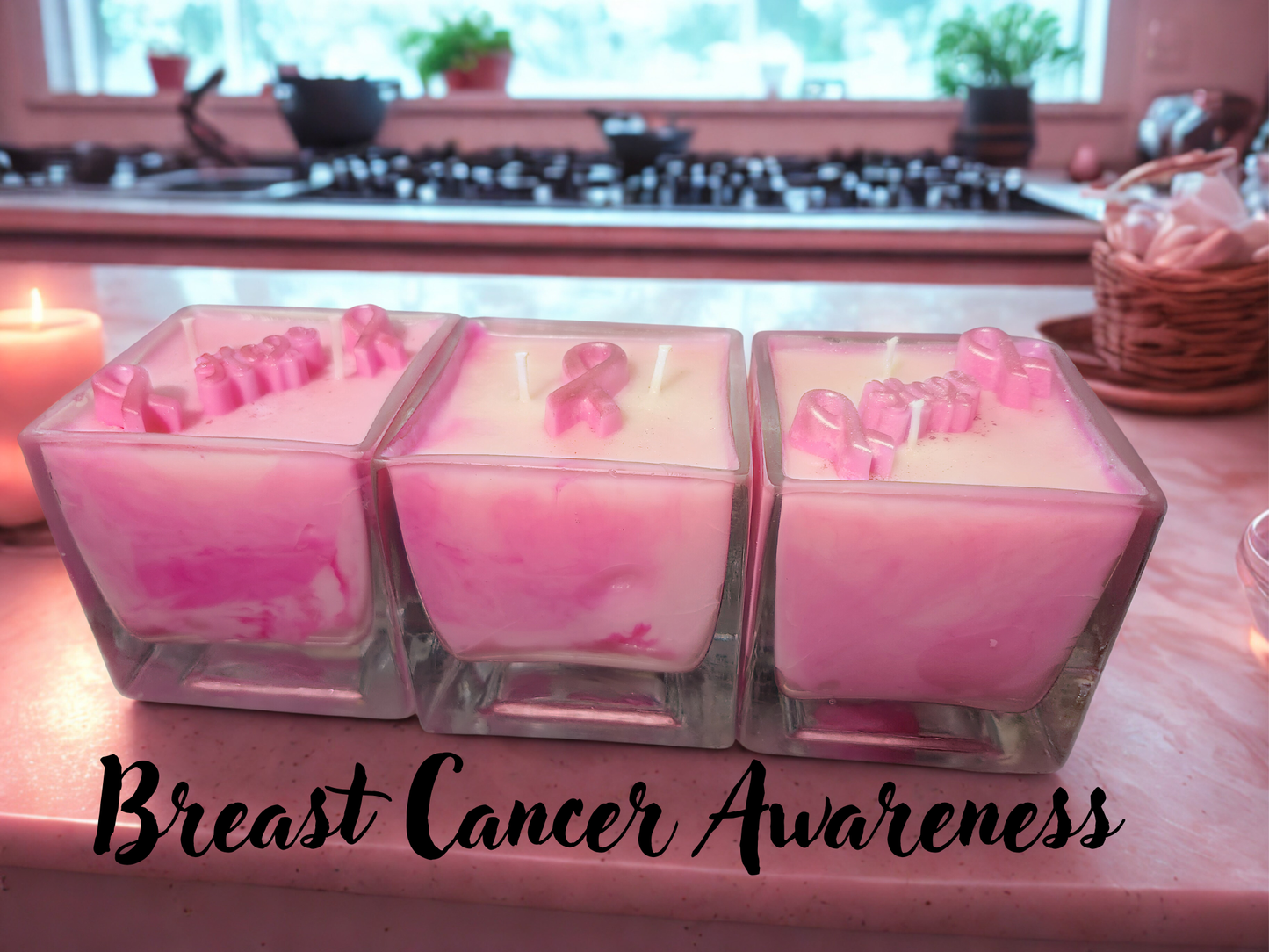 Breast Cancer Awareness- Multiple Sized Candle