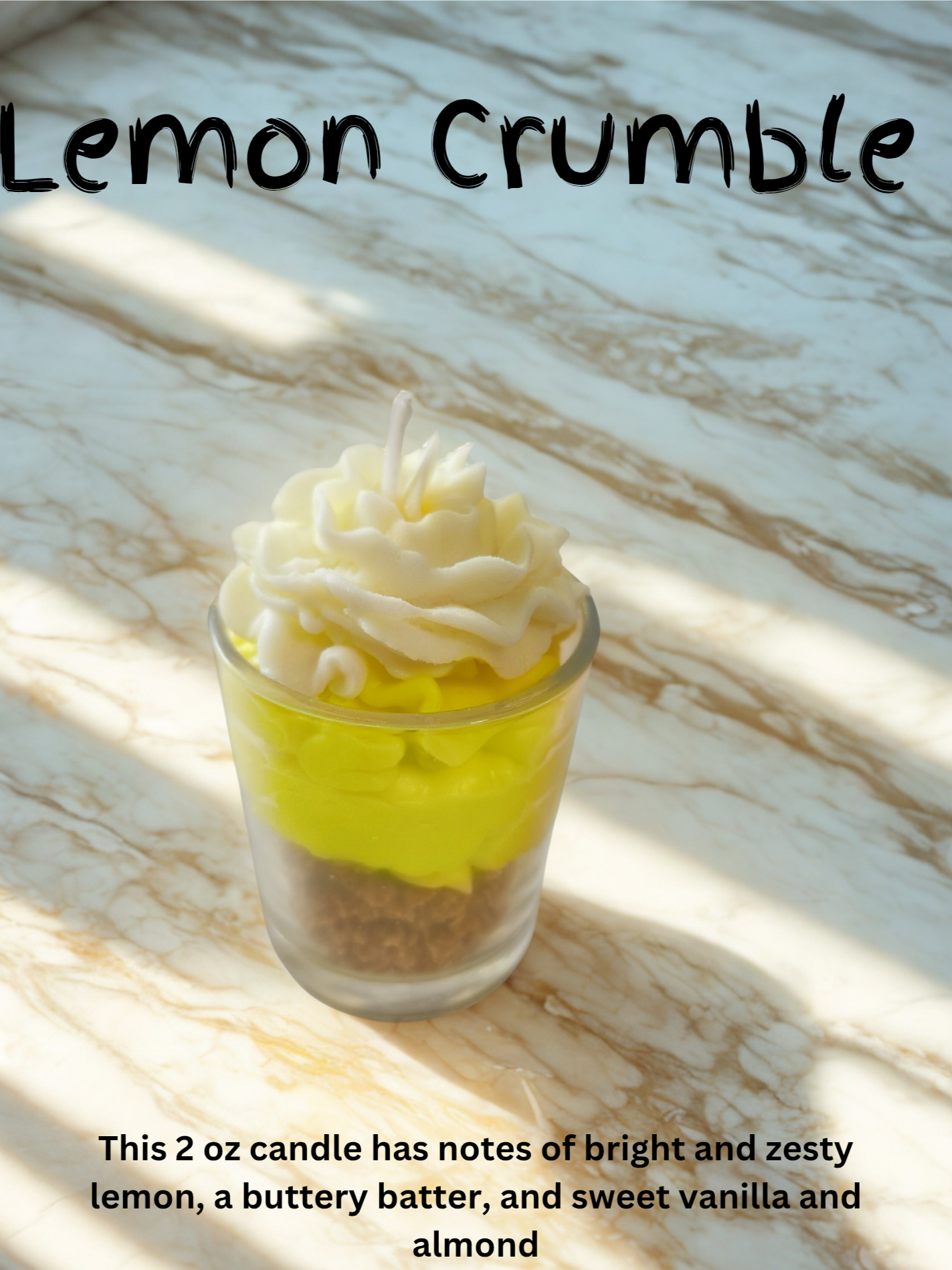 Lemon Crumble Candle - Small 2oz Scented Candle